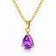 Amethyst Teardrop Necklace – 18K Gold Plated