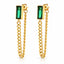 Emerald Chain Drop Earrings – 18K Gold Plated