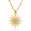 Golden Daisy Crystal Necklace – 18K Gold Plated