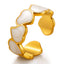 White Heart Adjustable Ring – 18K Gold Plated
