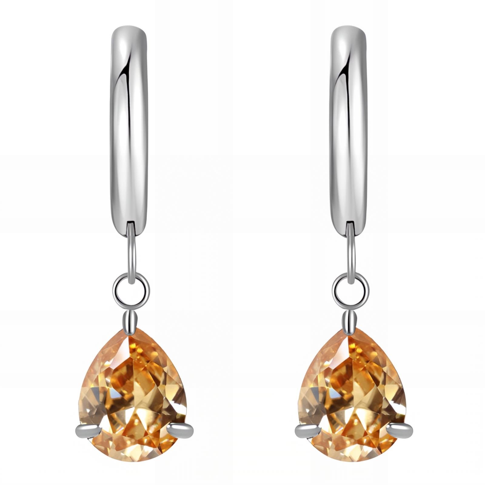 Amber Drop Hoop Earrings – 18K Gold Plated Main image
