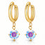 Aurora Crystal Hoop Earrings – 18K Gold Plated