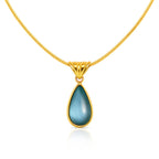 Azure Teardrop Pendant Necklace – 18K Gold Plated