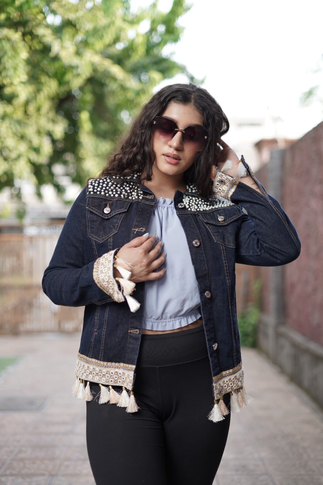 Boho Luxe Embellished Denim Jacket Main image