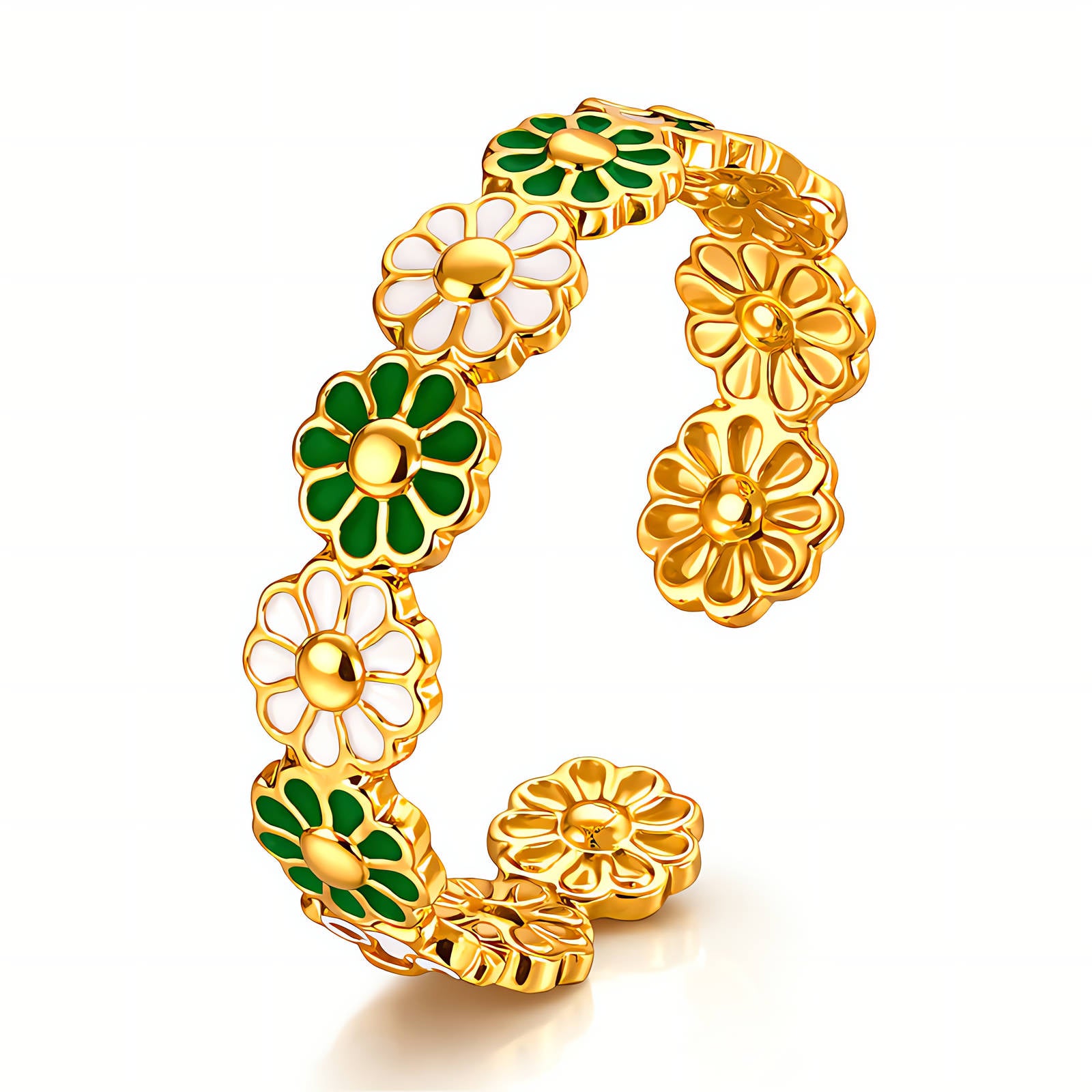 Flora Bloom Adjustable Ring – 18K Gold Plated Main image