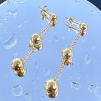 Golden Drop Chain Earrings – 18K Gold Plated