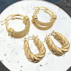 Golden Rope Hoop Earrings – 18K Gold Plated