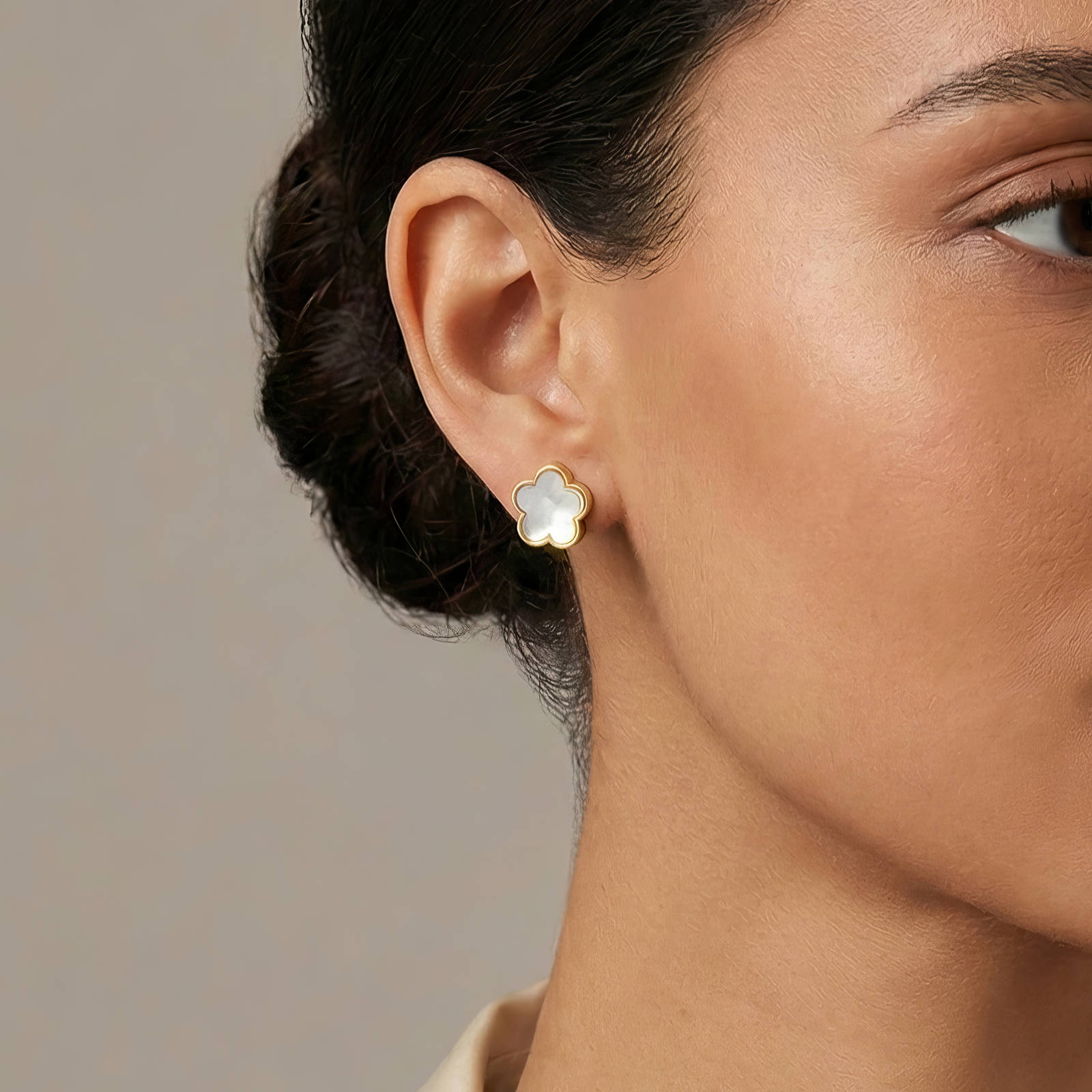 Ivory Bloom Earrings – 18K Gold Plated
