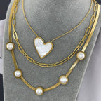 Luna Heart Stone Necklace – 18K Gold Plated