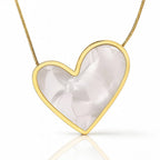 Luna Heart Stone Necklace – 18K Gold Plated