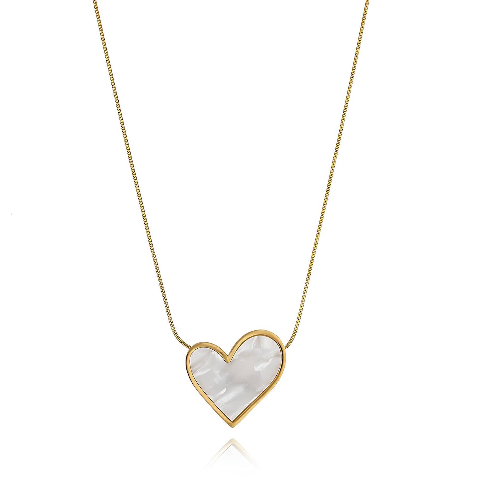 Luna Heart Stone Necklace – 18K Gold Plated Main image