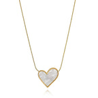 Luna Heart Stone Necklace – 18K Gold Plated