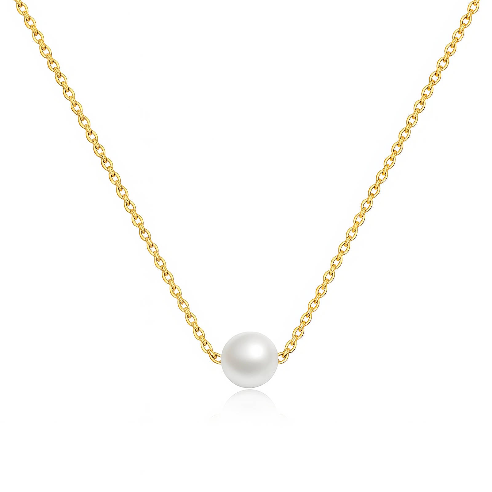 Luna Pearl Minimal Necklace – 18K Gold Plated Main image