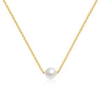 Luna Pearl Minimal Necklace – 18K Gold Plated