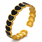 Midnight Heart Adjustable Ring – 18K Gold Plated