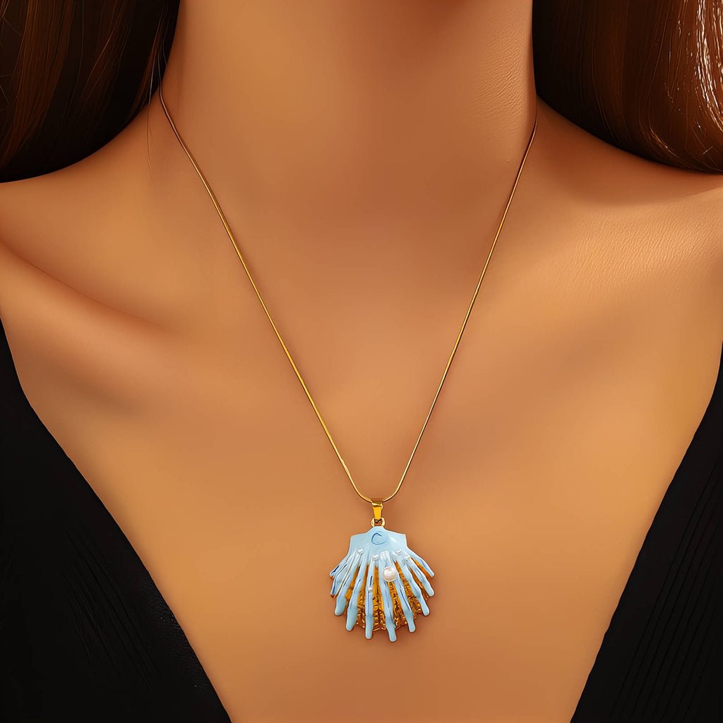 Ocean Pearl Shell Necklace – 18K Gold Plated