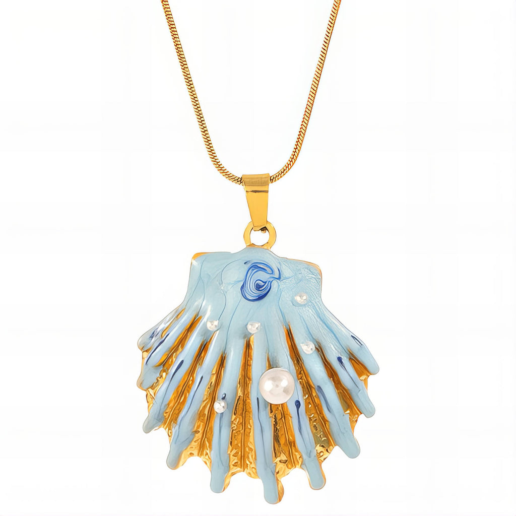 Ocean Pearl Shell Necklace – 18K Gold Plated