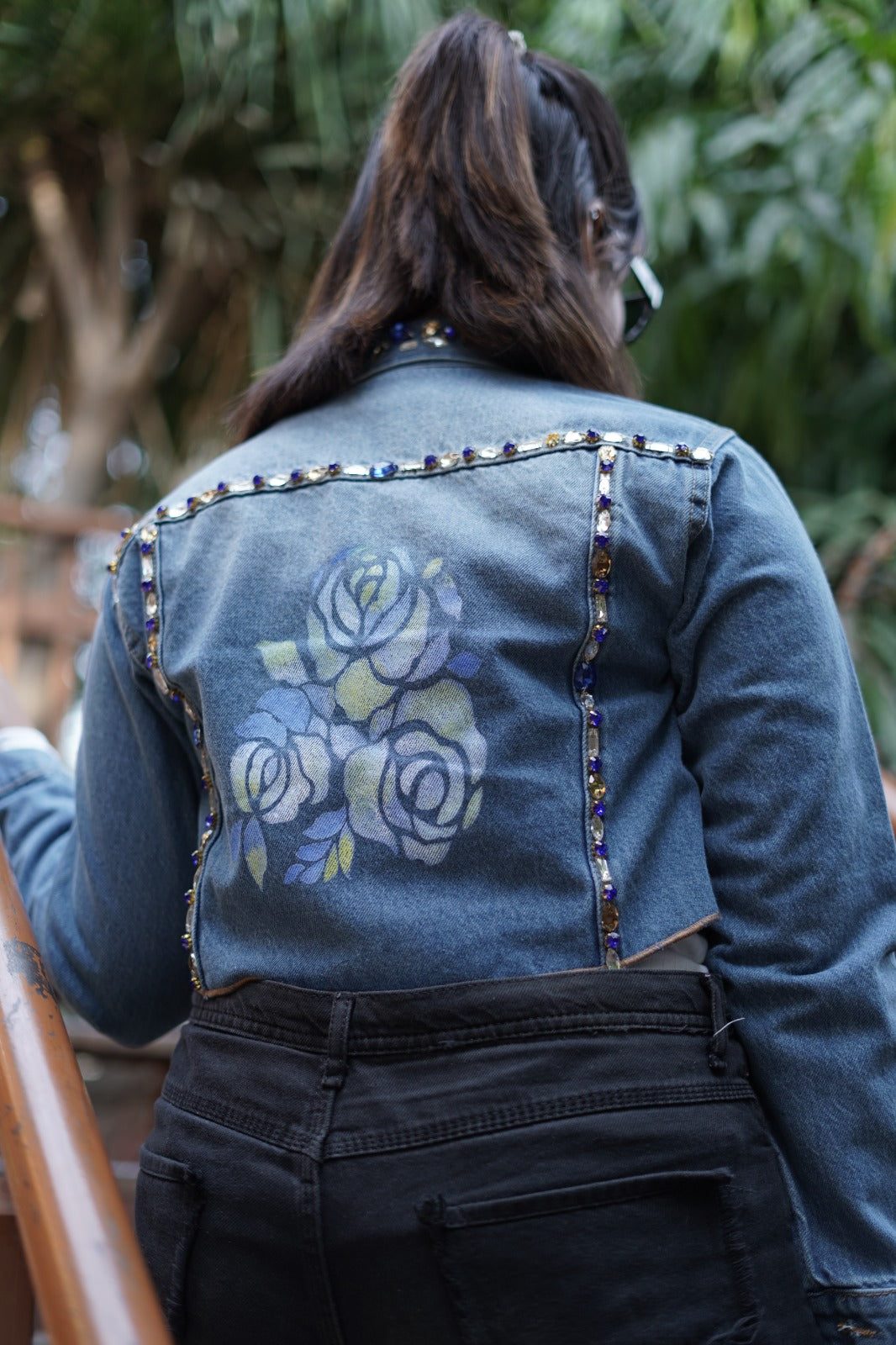 Rose Luxe Embellished Denim Jacket Main image