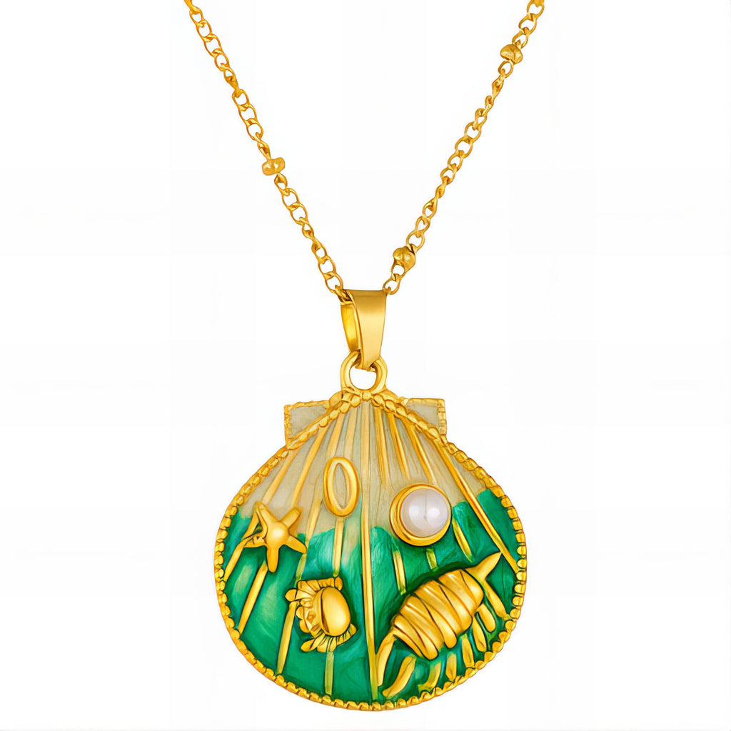 Seaside Story Shell Necklace – 18K Gold Plated