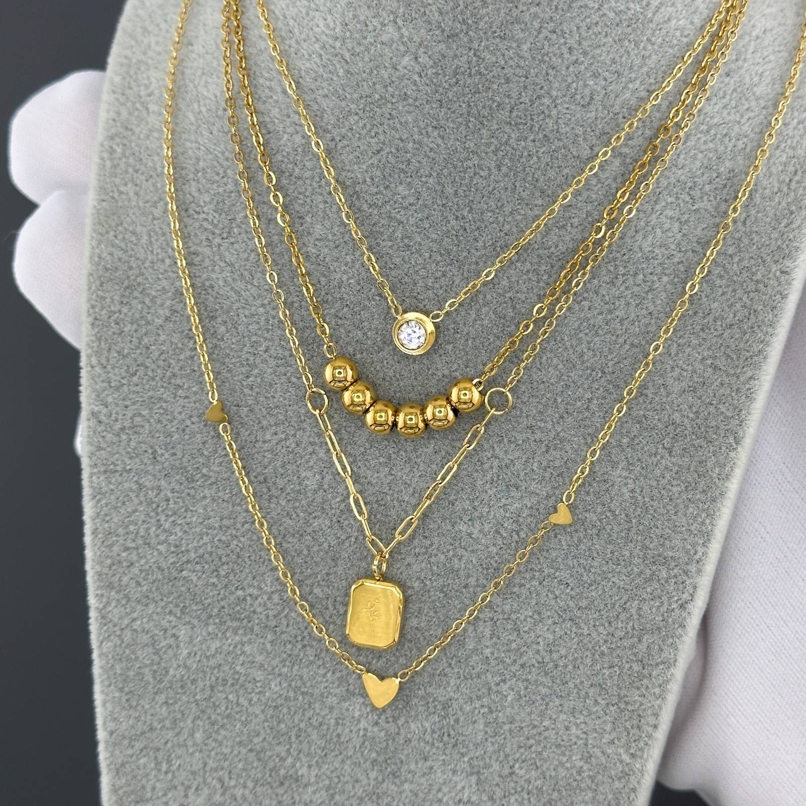 Solitaire Crystal Necklace – 18K Gold Plated Secondary image