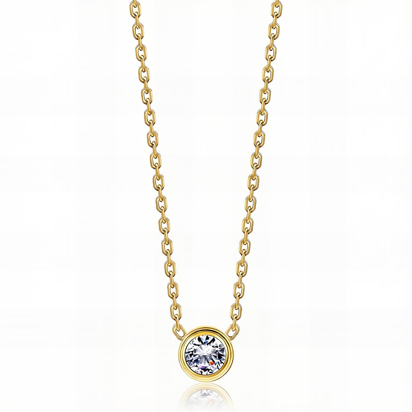 Solitaire Crystal Necklace – 18K Gold Plated Main image