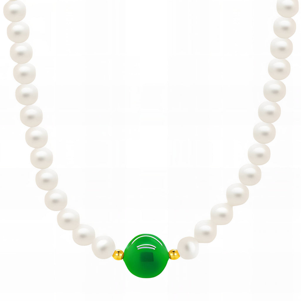 Verde Pearl Accent Necklace – 18K Gold Plated